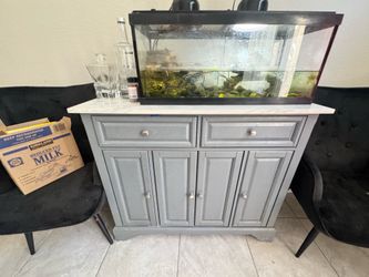 Gray and White Kitchen Island