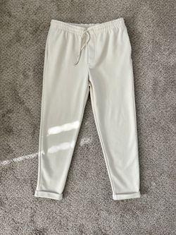 Zara EASY CARE JOGGER WAIST PANTS in cream color- worn 3 times