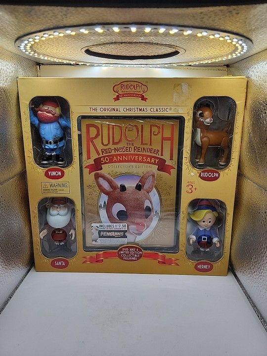 Rudolph The Red-Nosed Reindeer 50th Anniversary Collector DVD & 4 Figures