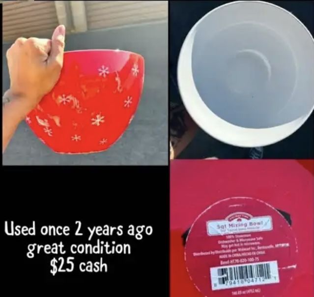 $25 Glass Christmas Bowl