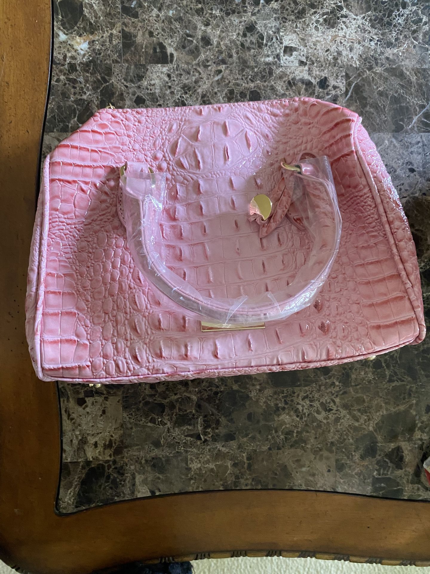 Pink Crocodile Purse
