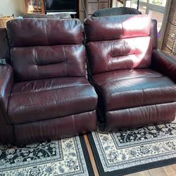 Southern Motion Leather Reclining Loveseat