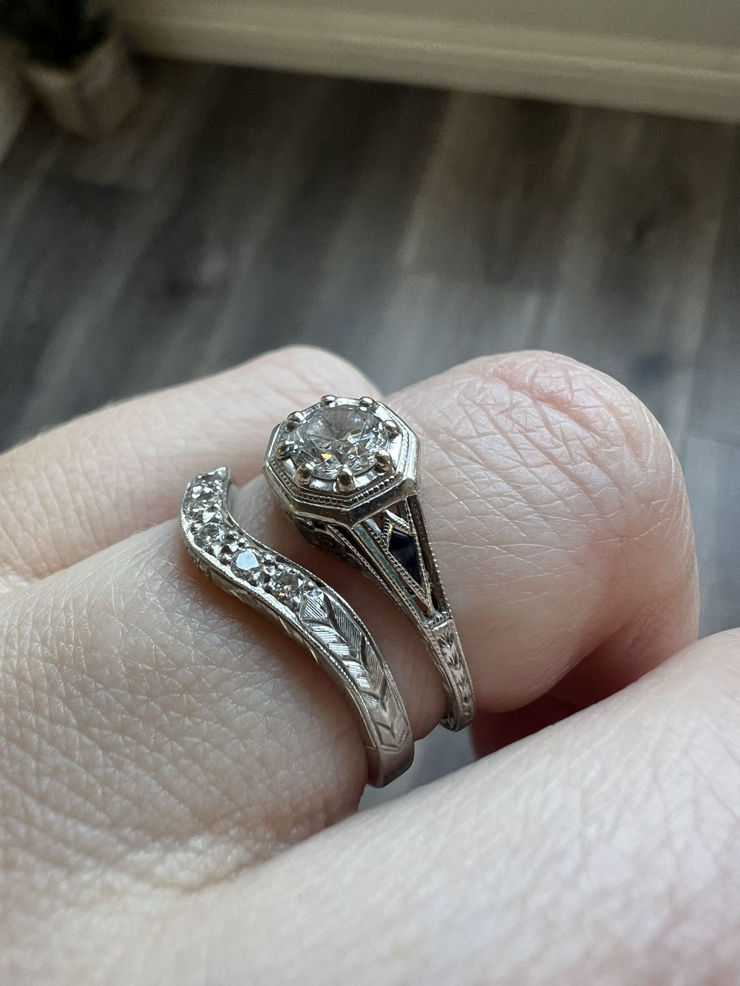 Authentic Vintage Engagement Ring/Band Set