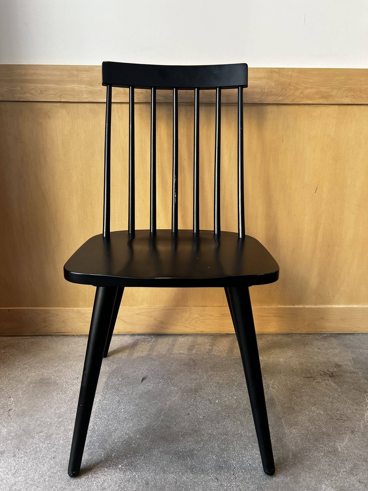 Black wooden dining chairs, $40 each