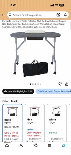 Portable Manicure Table