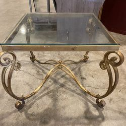 Regency Gilt Square Glass Top Table