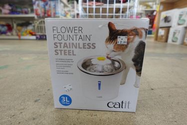 3L Catit Stainless Steel Flower Cat Water Fountain