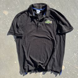 Vintage Black Lacoste Big Logo polo shirt 
