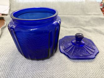 Vintage Cobalt Blue Glass Biscuit/Flour Jar