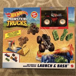 Hot wheels monster trucks launch and bash.