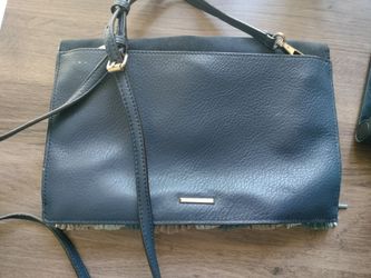Rebecca Minkoff Navy Blue Suede Clutch / Purse with Tassles