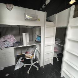 IKEA SMÅSTAD Loft Bed (White) with Desk and Storage
