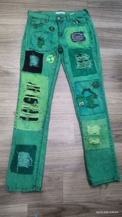 Green Punk Rock Jeans