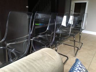 5 Clear IKEA Tobias Chairs