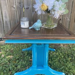 Teal Side Table Small Short 