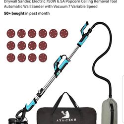 Drywall Sander, Electric 750W 6.5A Popcorn Ceiling Removal Tool Automatic Wall Sander with Vacuum r