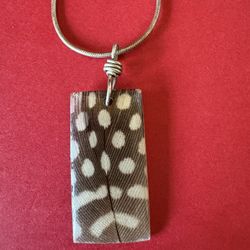 Natural Earthy Feather Pendant Necklace