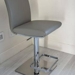 Bar Stool Pneumatic Height Adjustable Light Gray