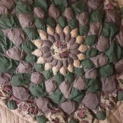 Antique Hand Made Puffy Quilt