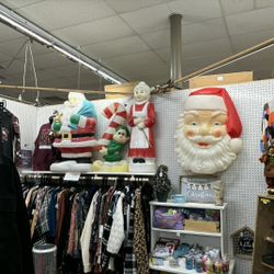 Antique Mrs. Claus Santa Claus Standing And Elf