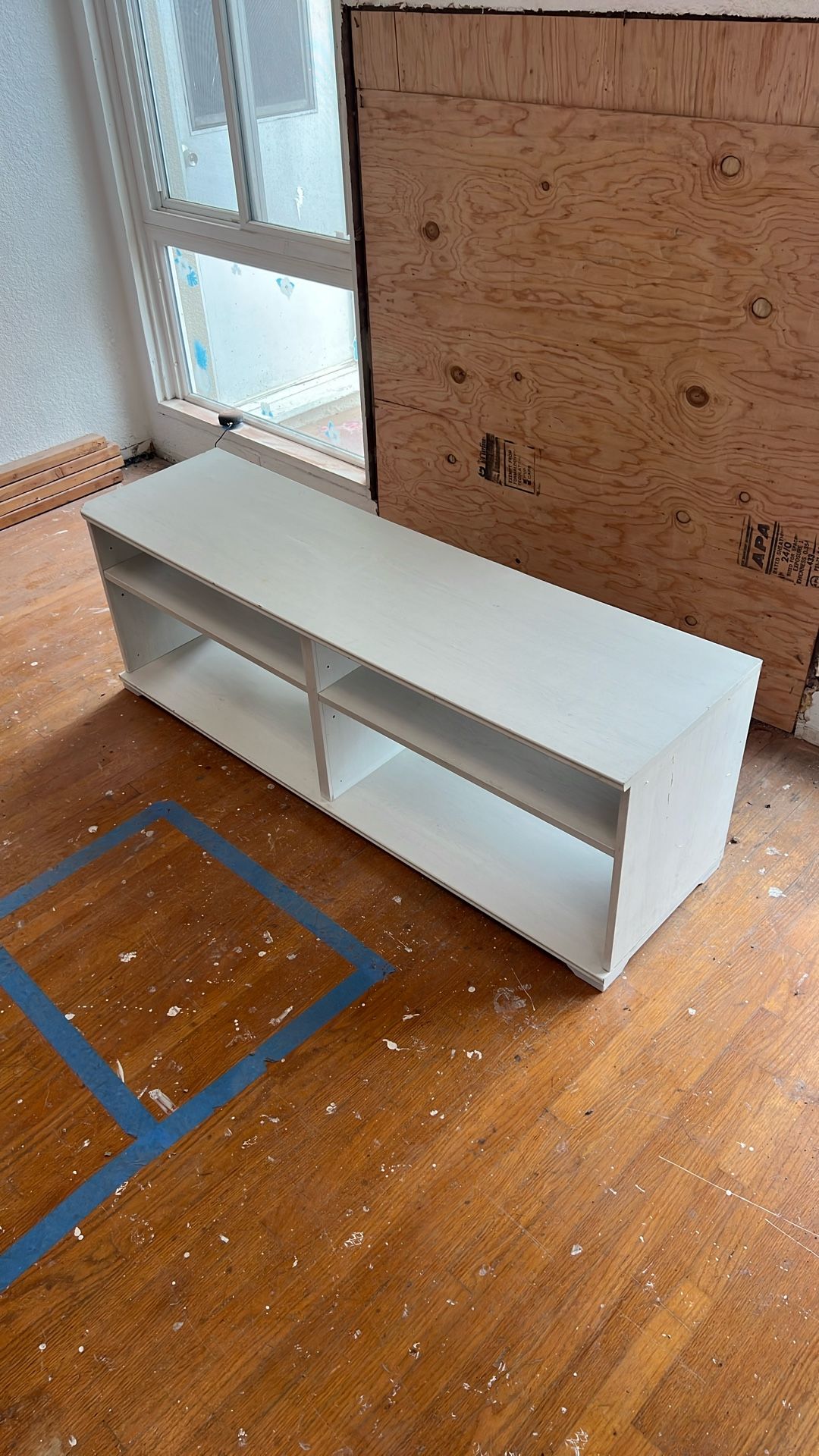 Long White Wood TV Stand