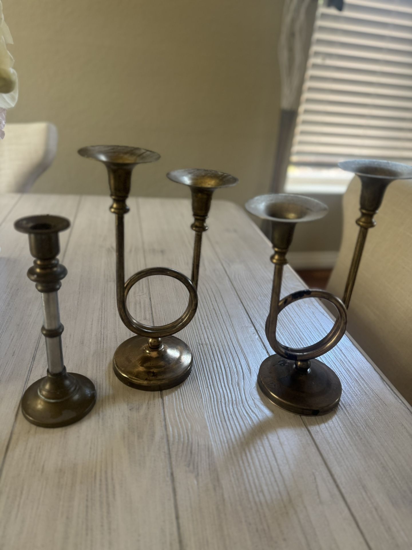7 Gold Candle Holders