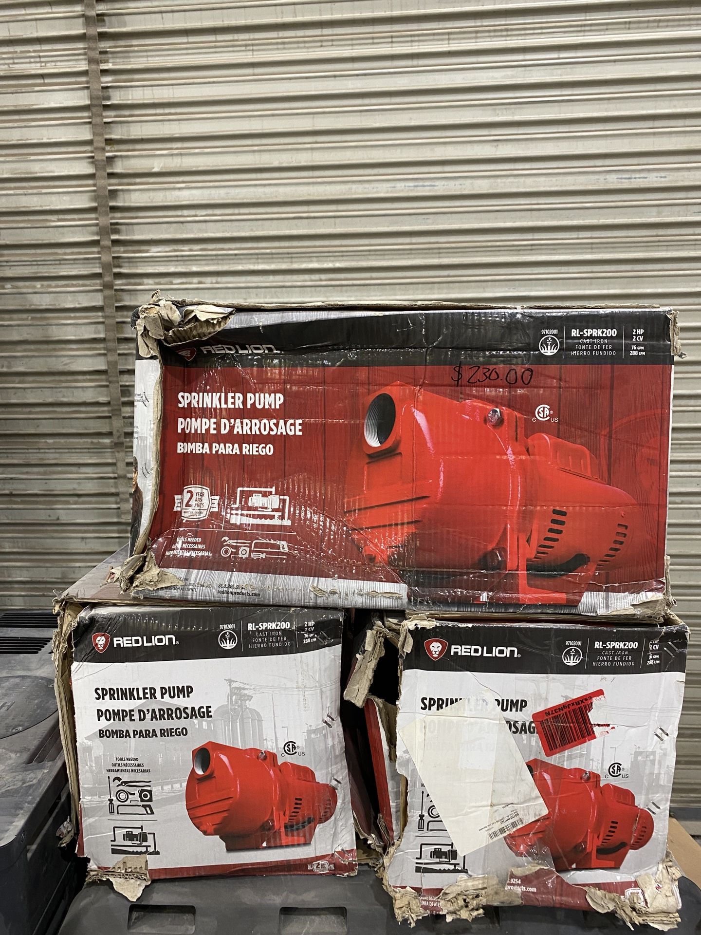 Red Lion RL-SPRK200 230 Volt, 2 HP, 76 GPM Cast Iron Sprinkler/Irrigation Pump with Thermoplastic Impeller