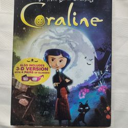    Coraline DVD 3-D +2-D Version, 3 Pairs of 3D Glasses 