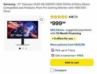 $1000/500HZ Monitor half Off!