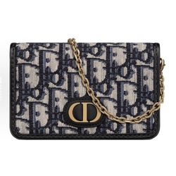 DIOR 30 Montaigne nano metal texture classic old flower full print fabric chain bag one-shoulder cross-body handbag mini（127）65