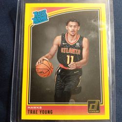 2018 Panini Donruss Rated Rookie Trae Young RC Yellow Flood 198.