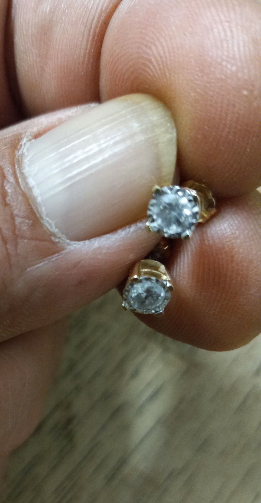 10k Gold Real Diamond Studs