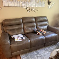 Brown Leather Reclining Coaches