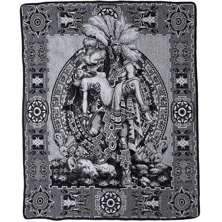 NEW Aztec Warrior/Aztec Calendar Blanket