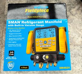Fieldpiece SM482V 4-Valve SMAN Series Wireless Digital Refrigerant Manifold new