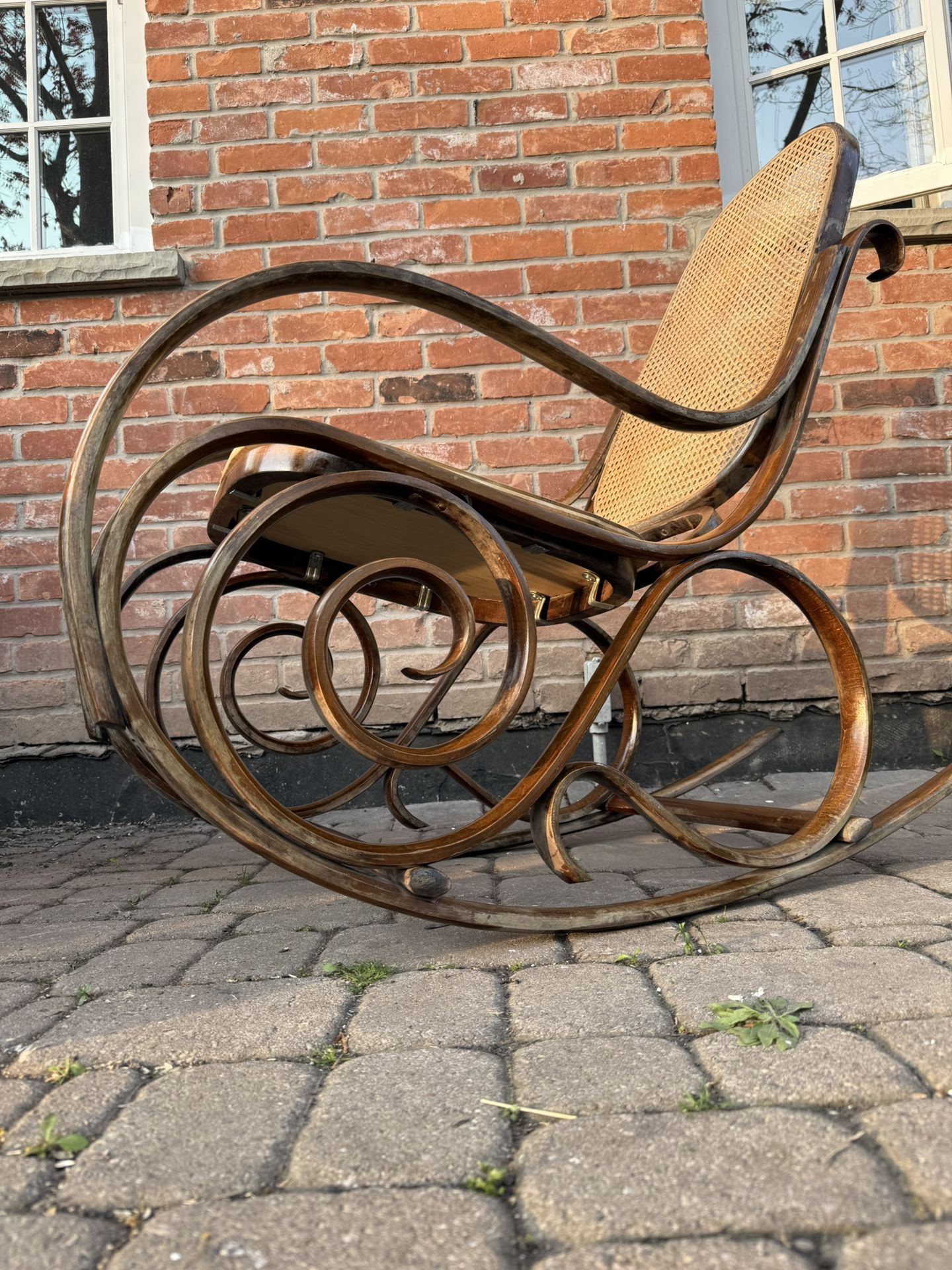 Thonet Style Cane Back Rocking Chair