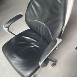 Prector Gray Leather Desk Chair El Dorardo