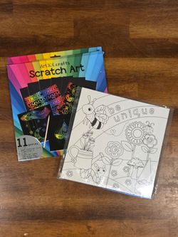 Scratch Art and Small Coloring Canvas