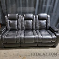 Powered Sofa Recliner Vegan Leather