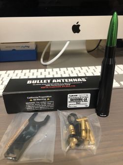 Anti-Theft Black With Green Tip 50 Caliber Bullet Antenna For 90-19 Ford Trucks