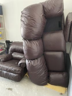 Free Brown Leather Sofa