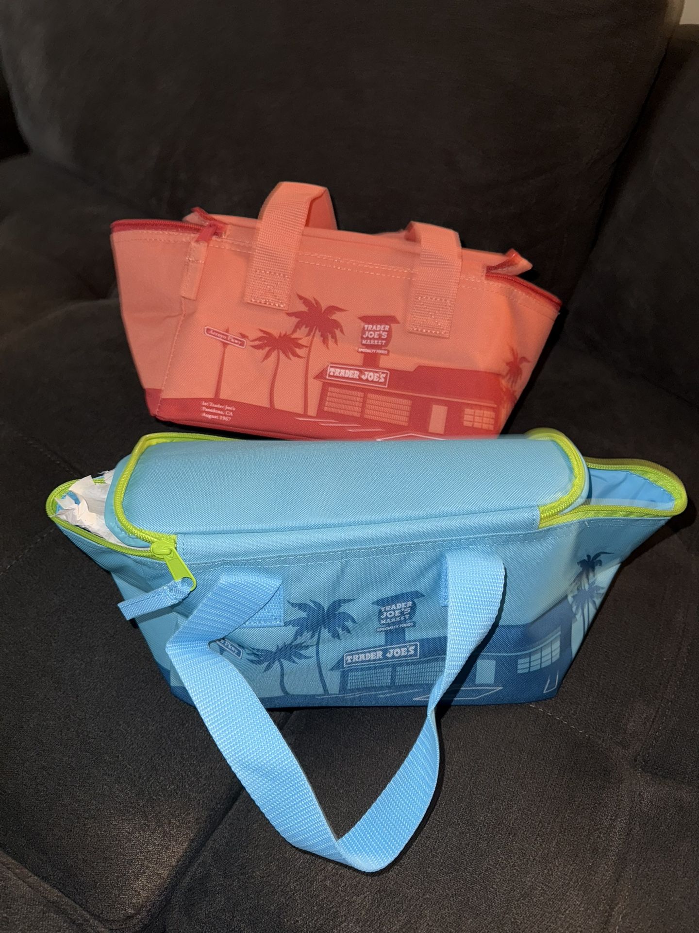Trader Joe’s Mini Insulated Bags (peach &blue)