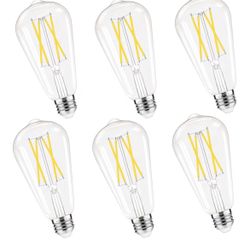 Brand: GvvooHome Dimmable Edison Bulbs, 4000K Daylight White, 6W Equivalent to 60 watt E26 LED Bulb, ST58 Vintage Light Bulbs, 600LM, 90+ CRI, E26 Bas