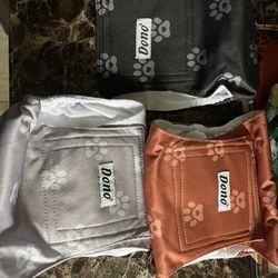 Three medium washable male belly band diapers