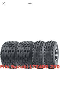 Set 4 WANDA Sport ATV Tires 21x7-10 & 20x10-9 Suzuki LTZ400 250 with Install $210