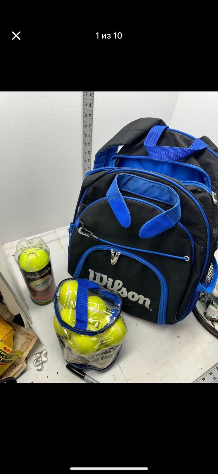 Wilson Sports Backpack Authentic Tennis racket and 15 balls#F9