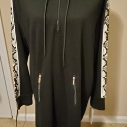 Calvin Klein Pullover Snake Detailed Sweatshirt Hoodie Dress Size XL 