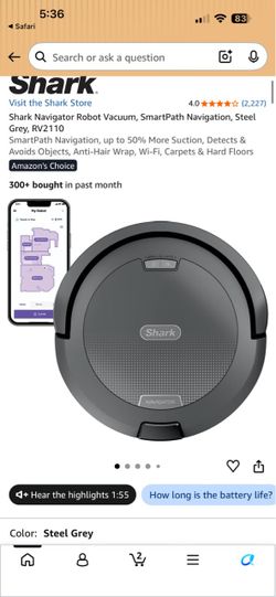 Robot shark vacuum