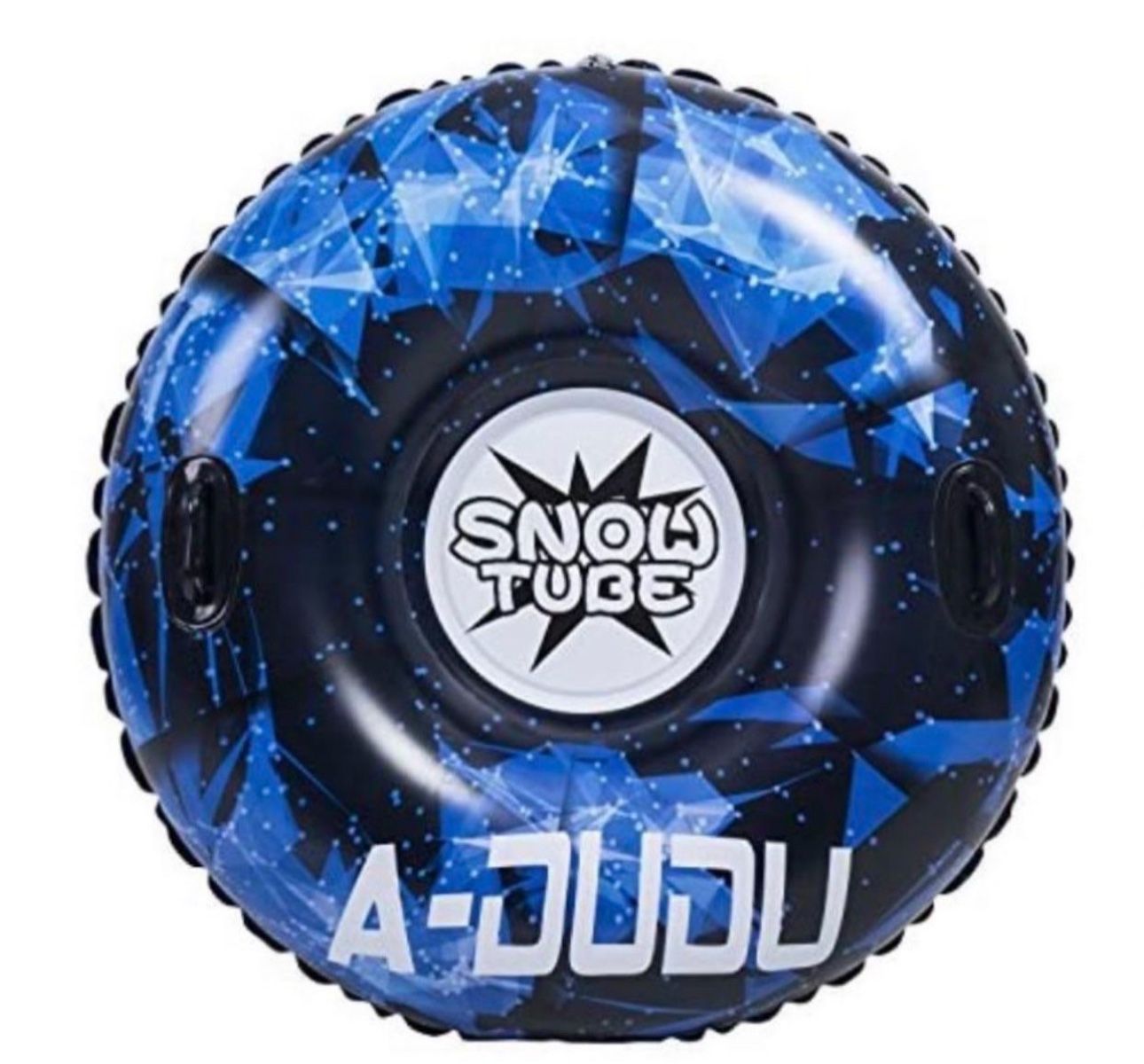 Inflatable snow tube 47. Brand: Adudu color blue and black. Amazon open box neve