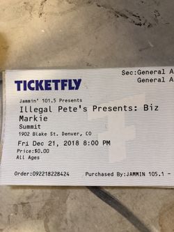 Biz Markie 2 tix TONIGHT!!